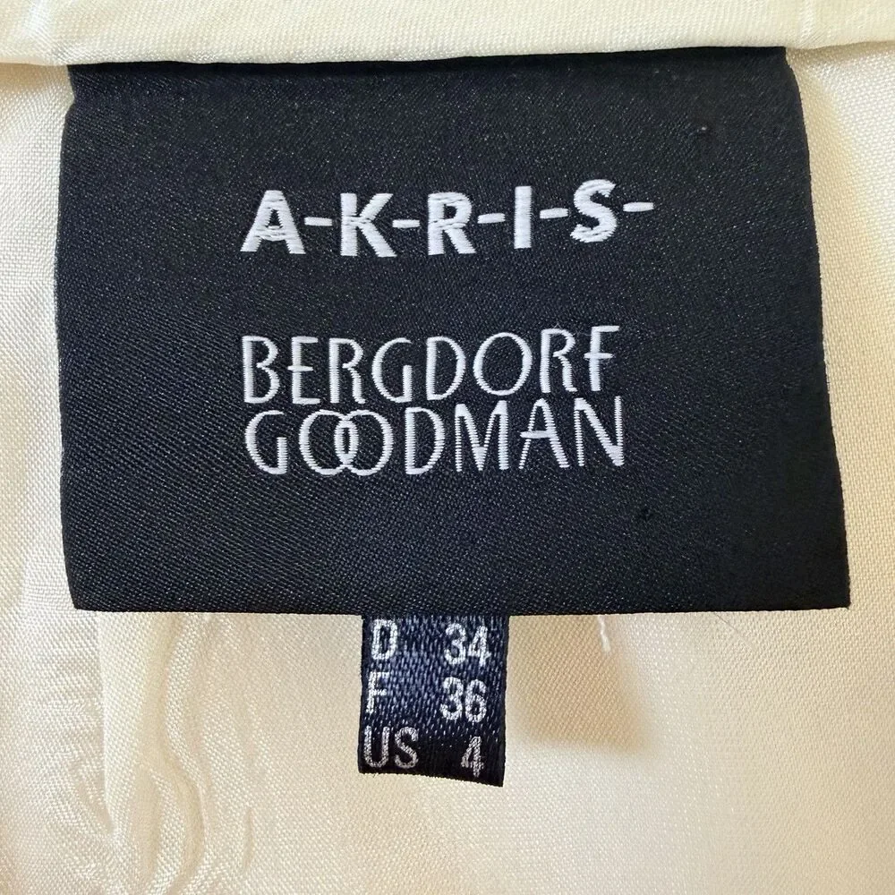 Akris Bergdorf Goodman Ivory Silk Blend Pencil Skirt US 4 EU 36 Made Switzerland